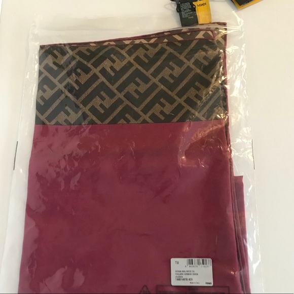 Fendi Foulard Cornice Zucca Silk Scarf - NWT - Picture 5 of 8